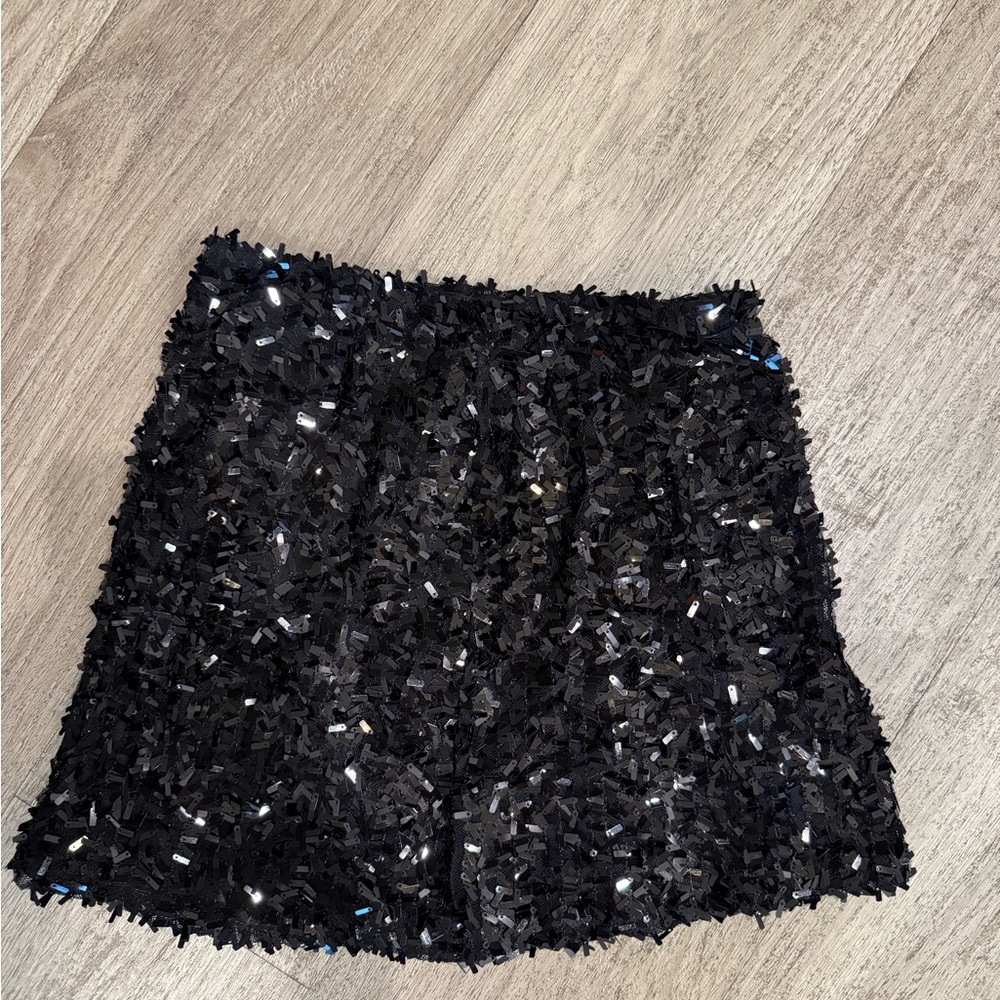 Lucy in the Sky Black Sequin Mini Skirt